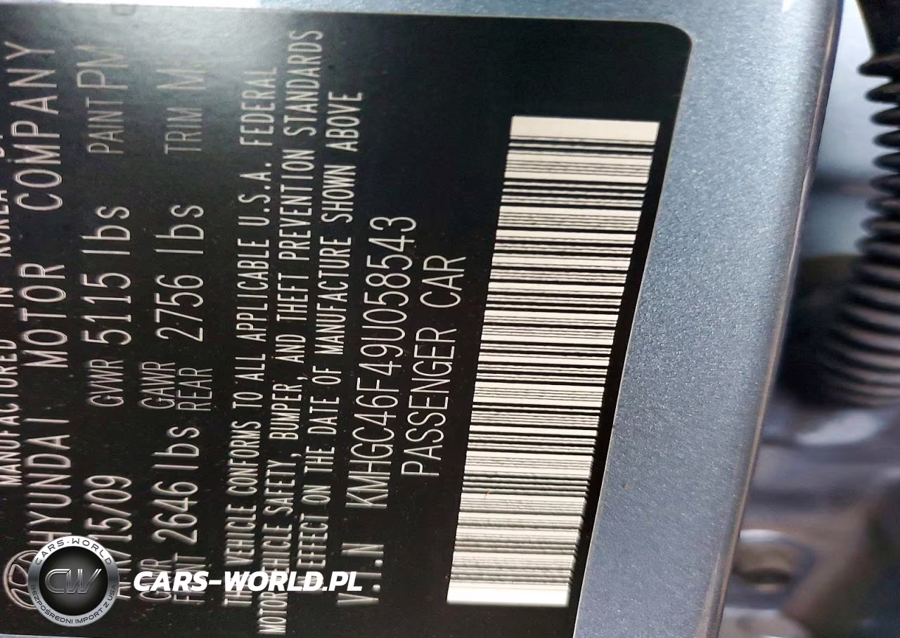 2009 Hyundai Genesis 4.6L VIN:KMHGC46F49U058543 - 13