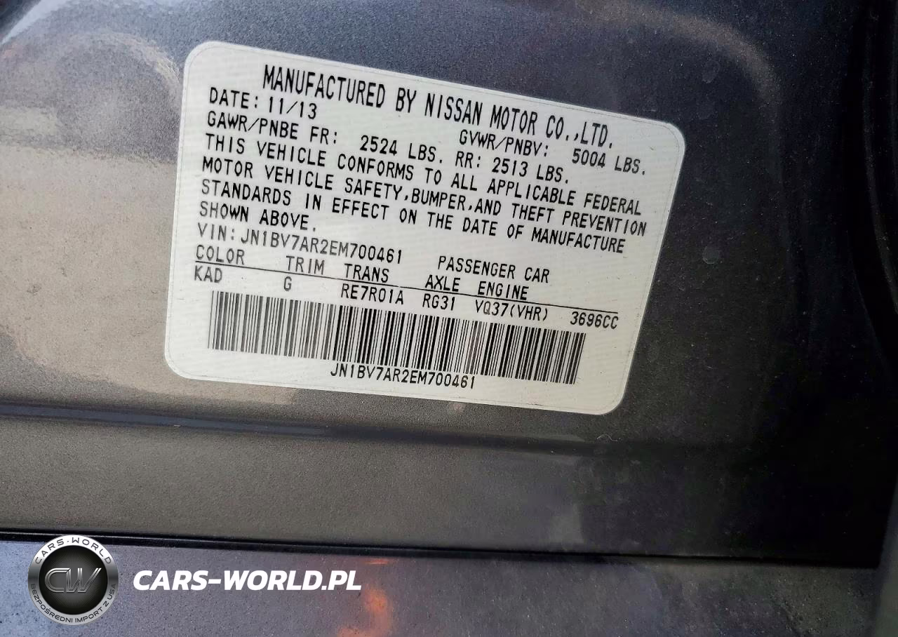 2014 Infiniti Q50 Premium VIN:JN1BV7AR2EM700461 - 12