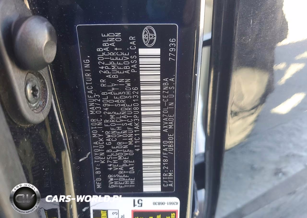 2023 Toyota Camry Le VIN:4T1C11AK3PU801326 - 12