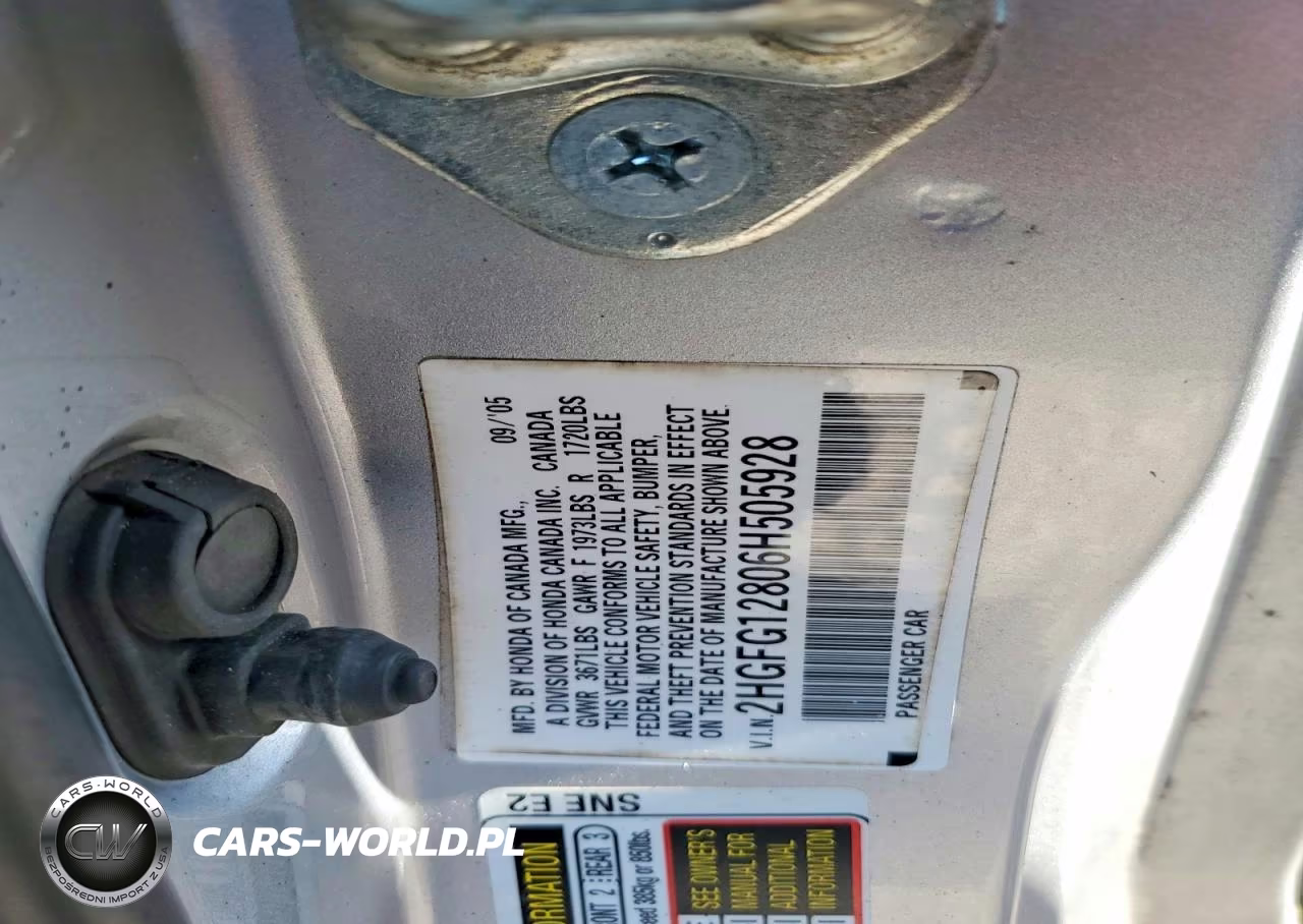 2006 Honda Civic Ex VIN:2HGFG12806H505928 - 12