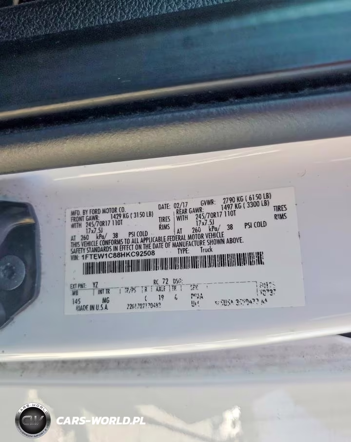 2017 Ford F150 Supercrew VIN:1FTEW1C88HKC92508 - 12