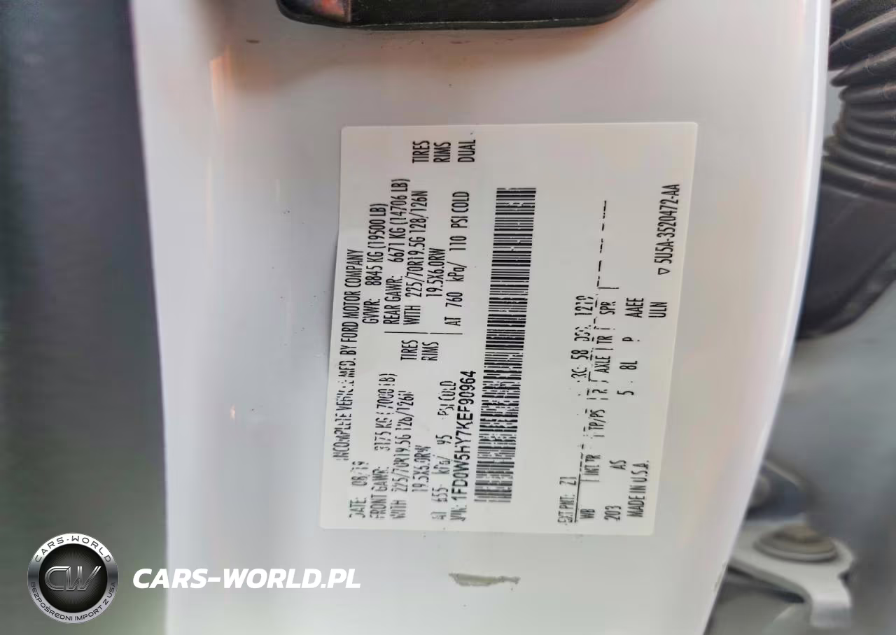 2019 Ford F550 Super Duty VIN:1FD0W5HY7KEF90964 - 12