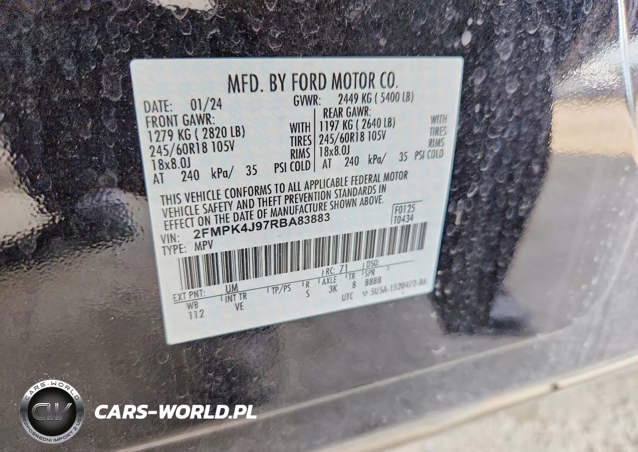 2024 Ford Edge Sel VIN:2FMPK4J97RBA83883 - 12