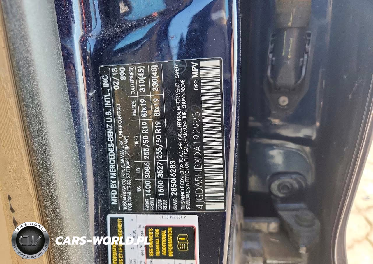 2013 Mercedes-Benz Ml 350 4Matic VIN:4JGDA5HBXDA192993 - 13