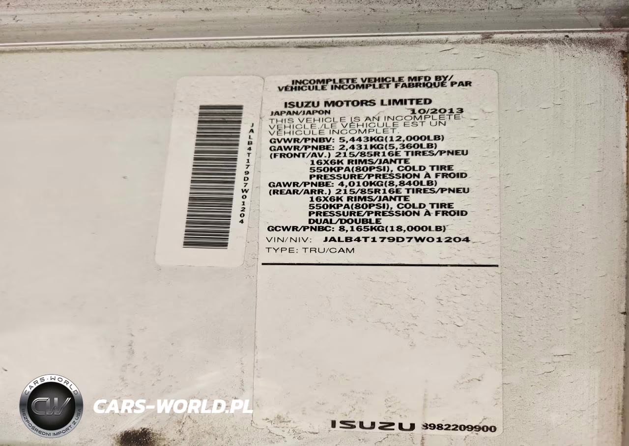 2013 Isuzu Npr Delivery Van VIN:JALB4T179D7W01204 - 13