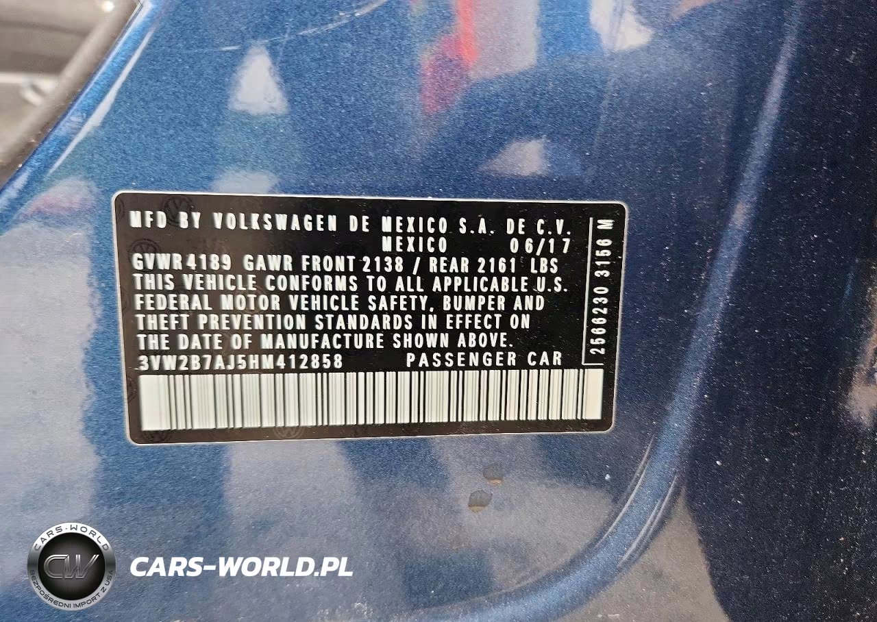 2017 Volkswagen Jetta S VIN:3VW2B7AJ5HM412858 - 12