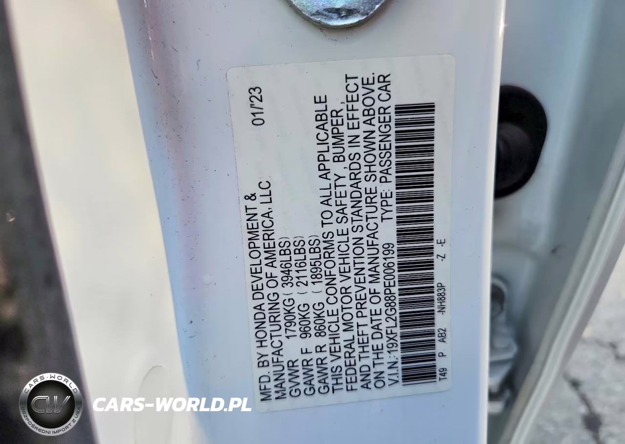 2023 Honda Civic Sport VIN:19XFL2G88PE006199 - 12