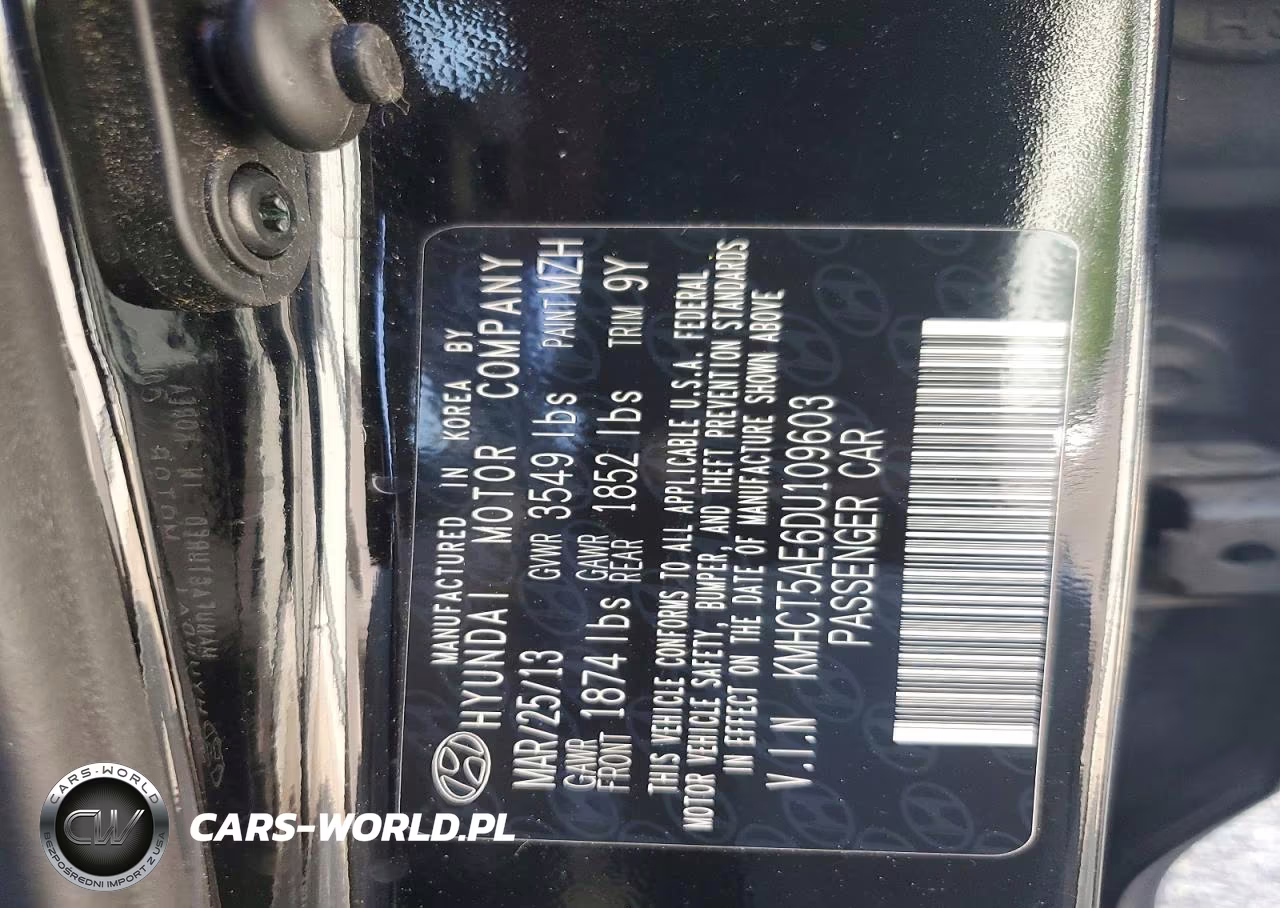 2013 Hyundai Accent Gs VIN:KMHCT5AE6DU109603 - 12