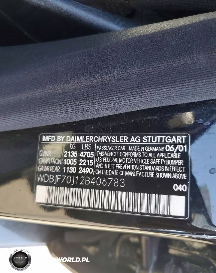 2002 Mercedes-Benz E 430 VIN:WDBJF70J12B406783 - 12