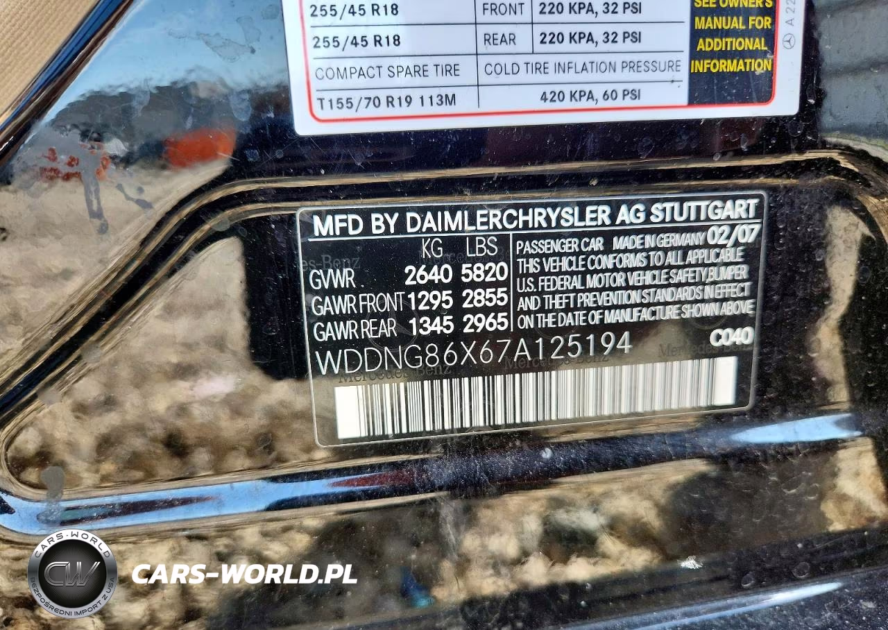 2007 Mercedes-Benz S 550 4Matic VIN:WDDNG86X67A125194 - 12