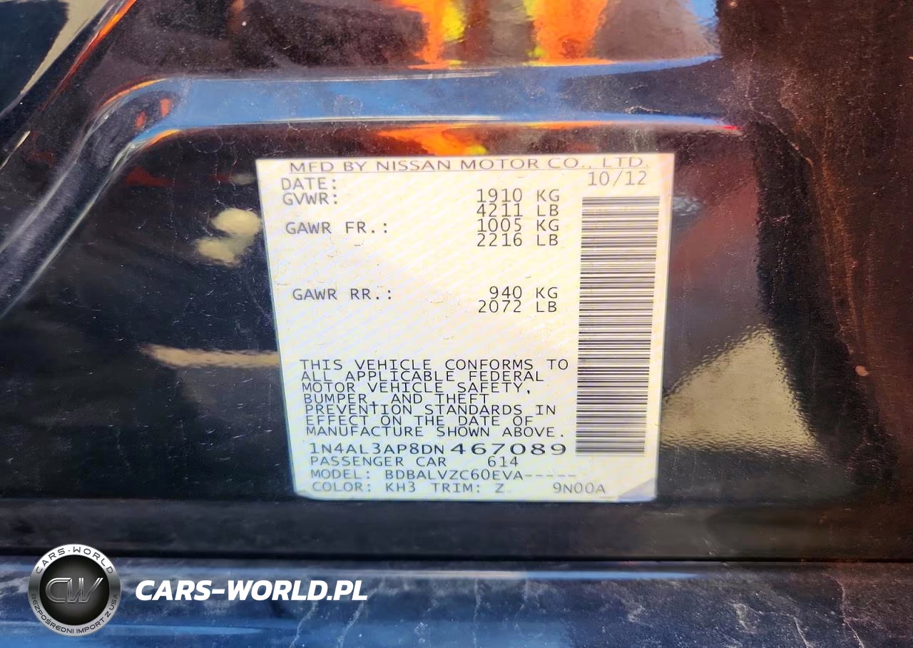 2013 Nissan Altima 2.5 VIN:1N4AL3AP8DN467089 - 13