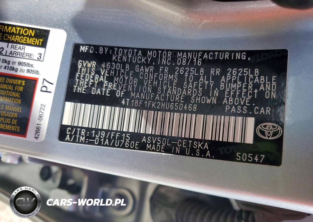 2017 Toyota Camry Se VIN:4T1BF1FK2HU650468 - 13