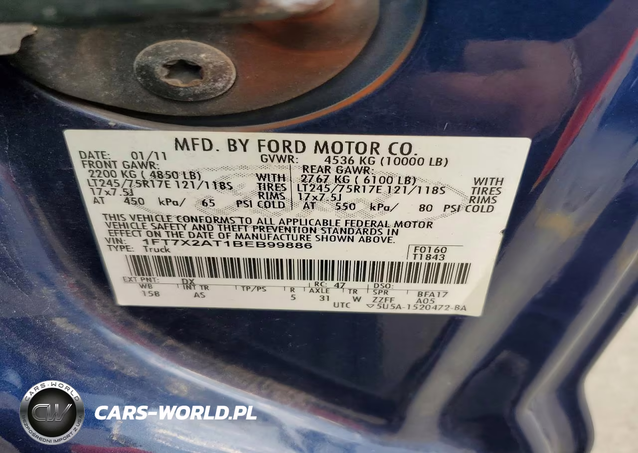 2011 Ford F250 Super Duty VIN:1FT7X2AT1BEB99886 - 12