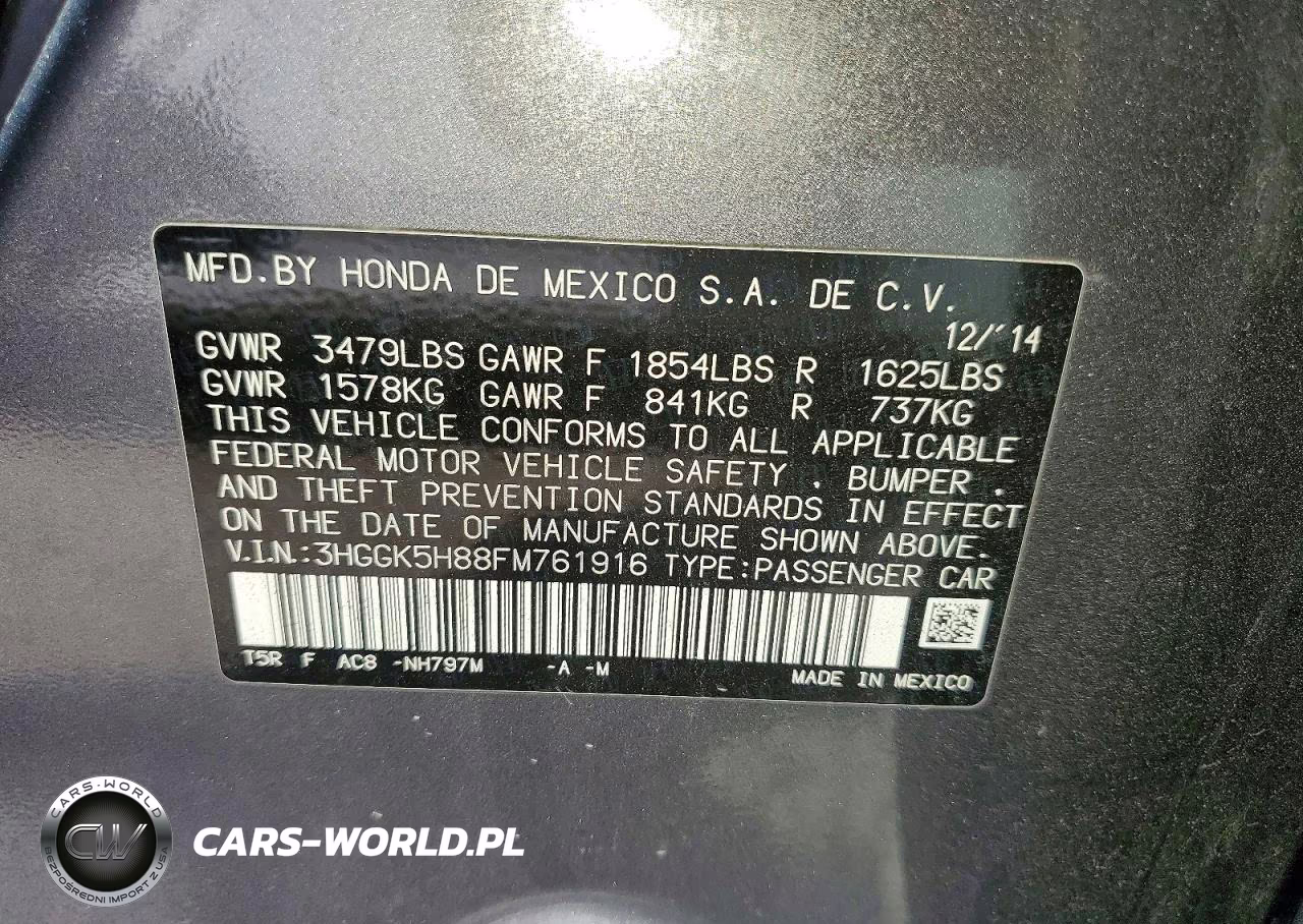 HONDA FIT EX VIN:3HGGK5H88FM761916 - 13