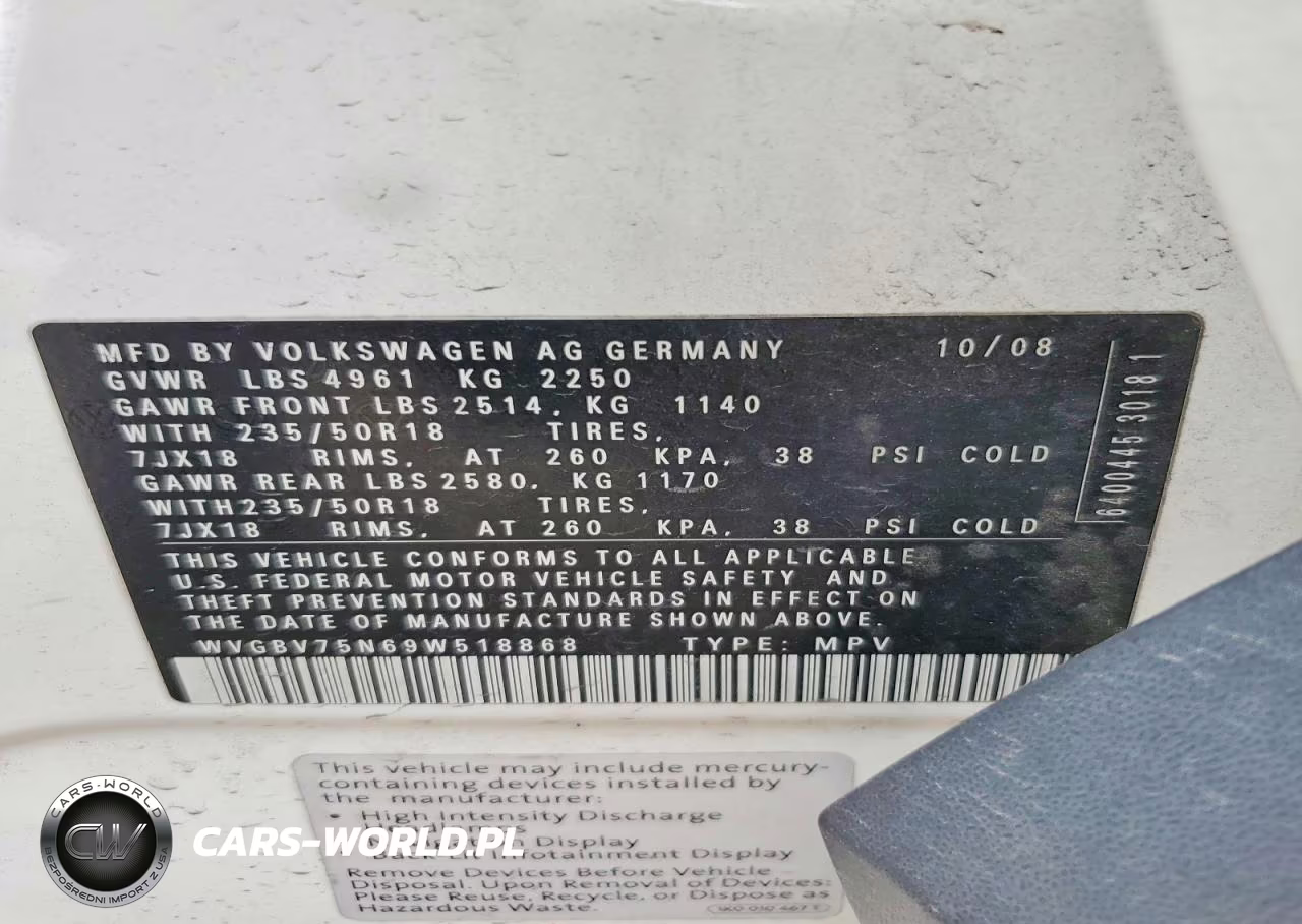 2009 Volkswagen Tiguan Se VIN:WVGBV75N69W518868 - 13