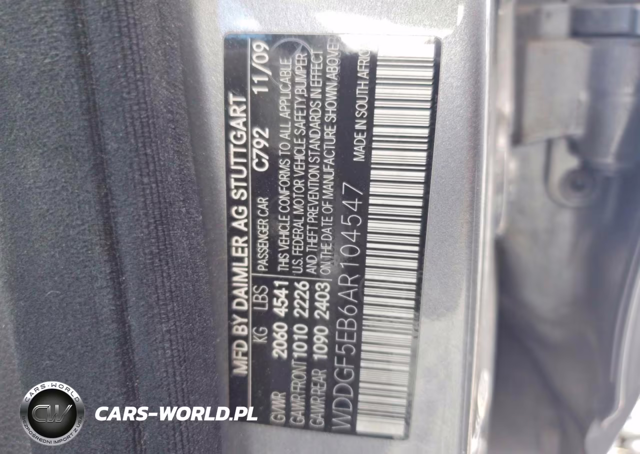 2010 Mercedes-Benz C 300 VIN:WDDGF5EB6AR104547 - 12