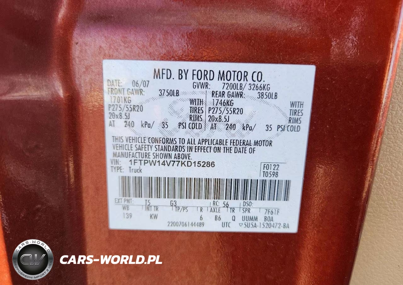 2007 Ford F150 Supercrew VIN:1FTPW14V77KD15286 - 12