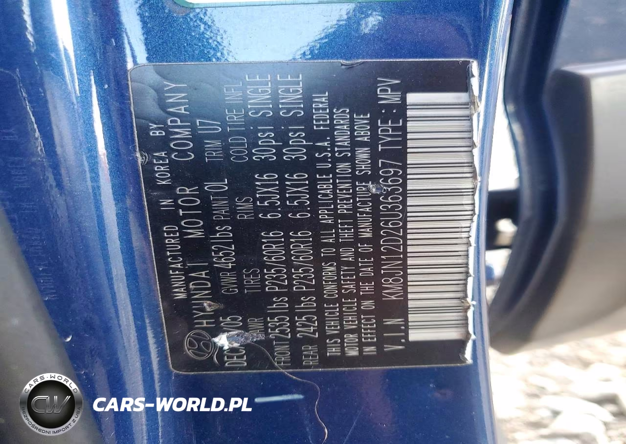 2006 Hyundai Tucson Gls VIN:KM8JN12D26U363697 - 12