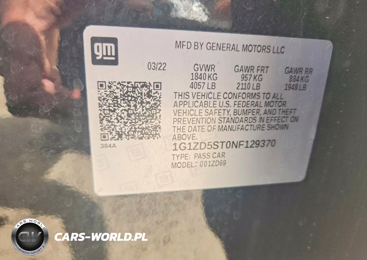 2022 Chevrolet Malibu Lt VIN:1G1ZD5ST0NF129370 - 12