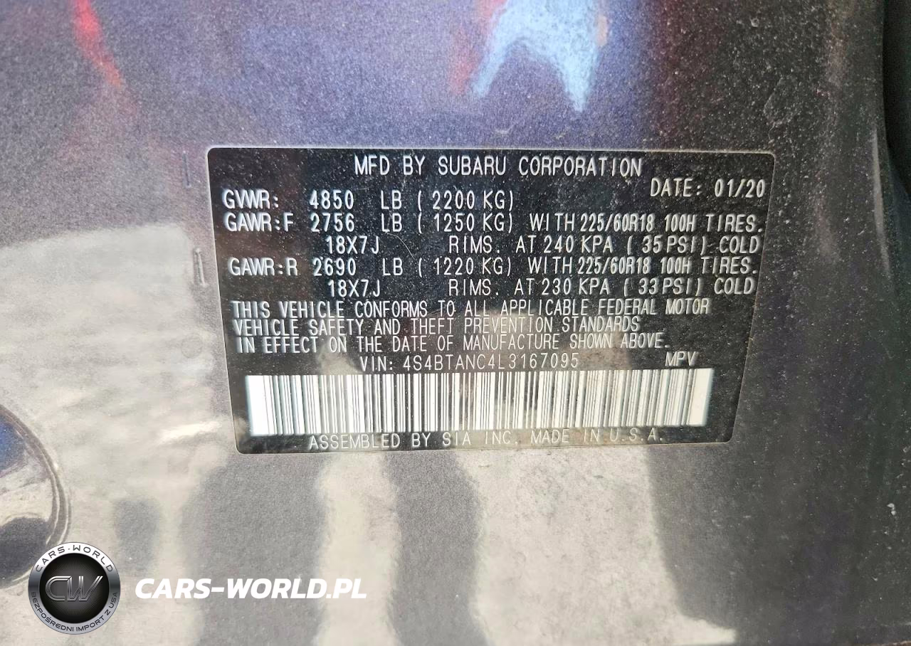 2020 Subaru Outback Limited VIN:4S4BTANC4L3167095 - 14