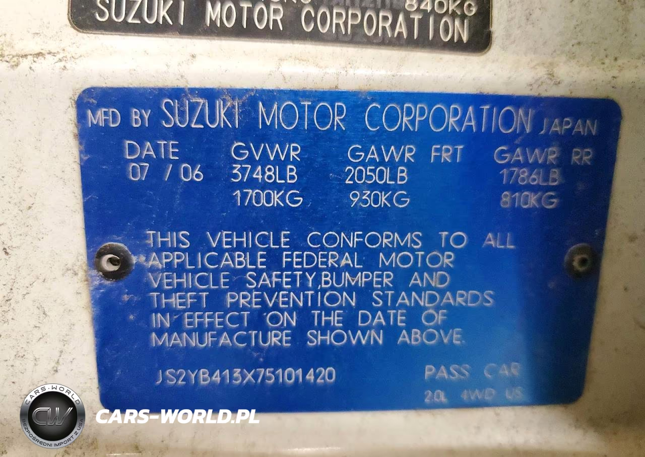 2007 Suzuki Sx4 VIN:JS2YB413X75101420 - 12