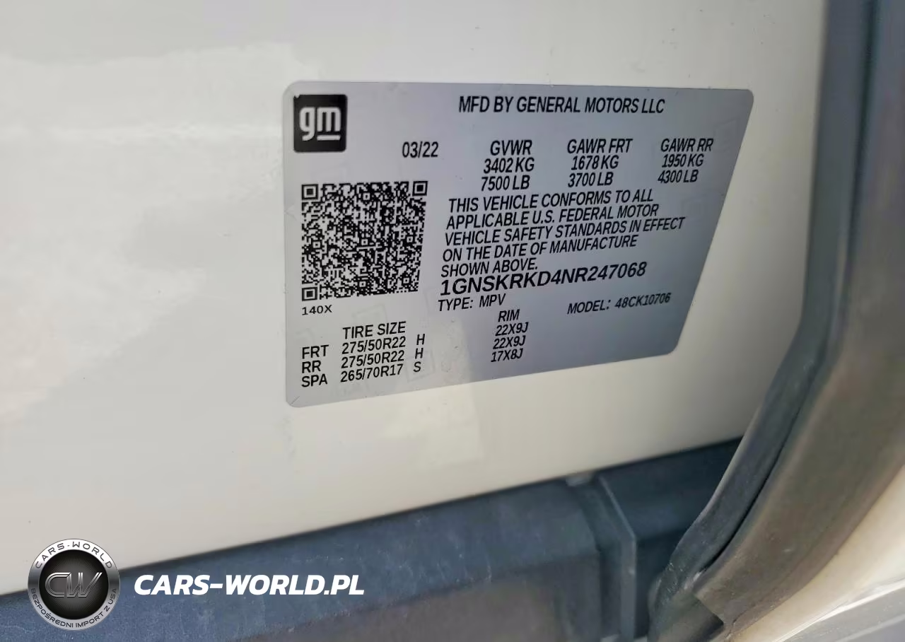 2022 Chevrolet Tahoe K1500 Rst VIN:1GNSKRKD4NR247068 - 13