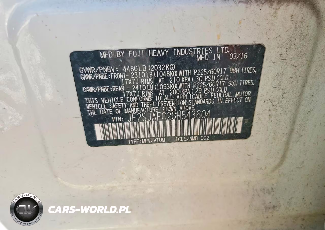 2016 Subaru Forester 2.5I Premium VIN:JF2SJAFC2GH543604 - 12