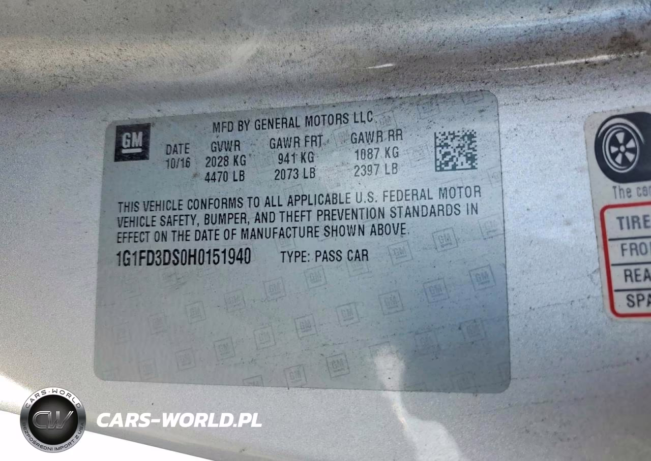 2017 Chevrolet Camaro Lt VIN:1G1FD3DS0H0151940 - 12