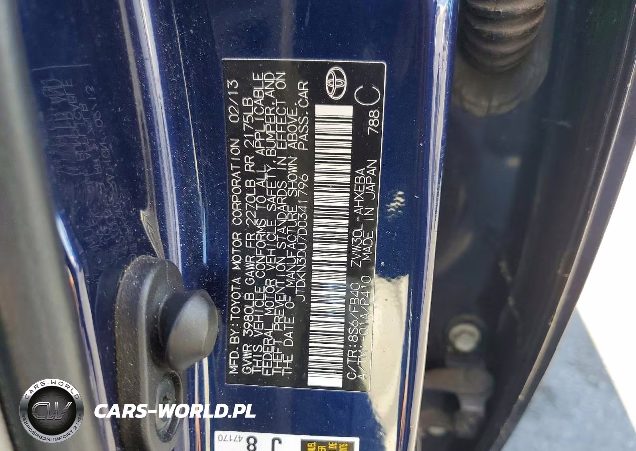 2013 Toyota Prius Three VIN:JTDKN3DU7D0341796 - 12