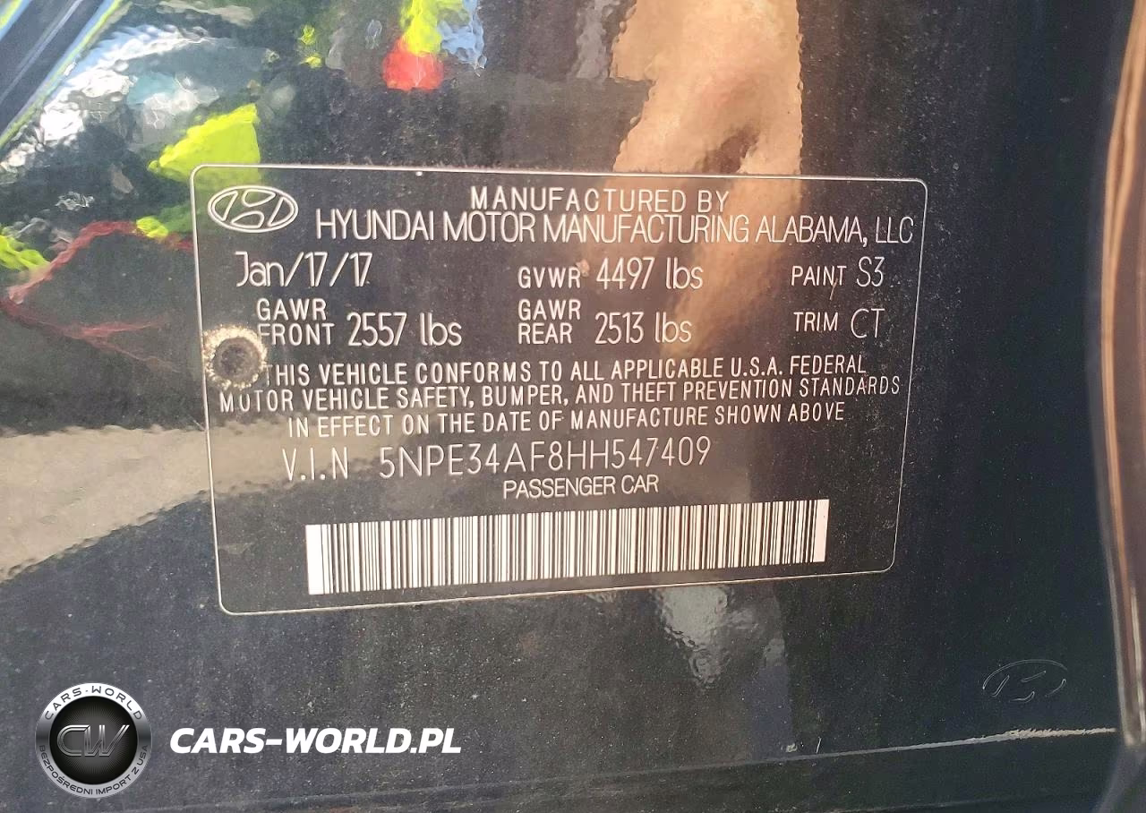 2017 Hyundai Sonata Sport VIN:5NPE34AF8HH547409 - 12