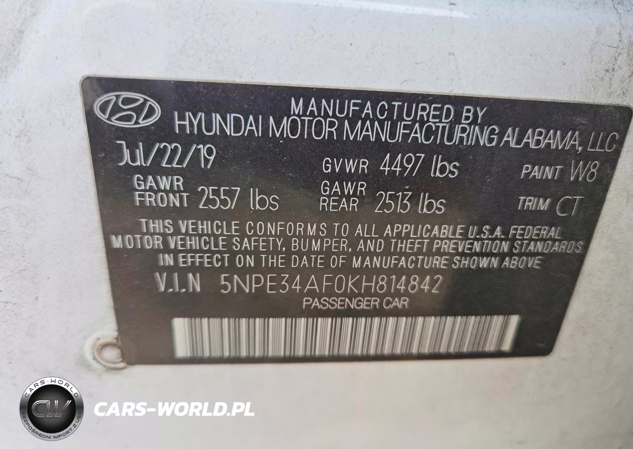 2019 Hyundai Sonata Sport VIN:5NPE34AF0KH814842 - 12