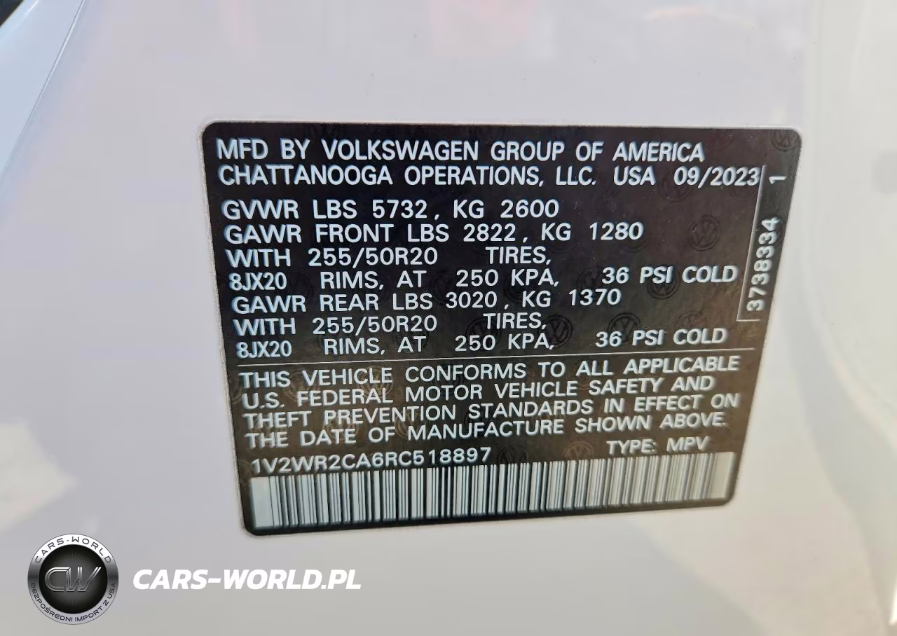 2024 Volkswagen Atlas Se VIN:1V2WR2CA6RC518897 - 13