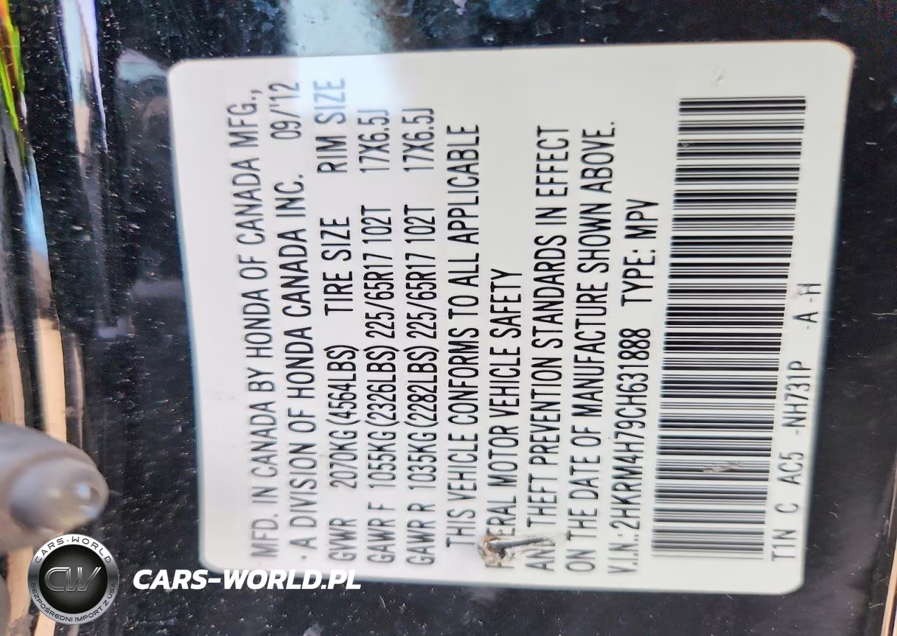 2012 Honda Cr-V Exl VIN:2HKRM4H79CH631888 - 13