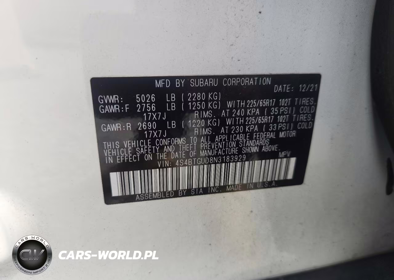 2022 Subaru Outback Wilderness VIN:4S4BTGUD8N3183929 - 13