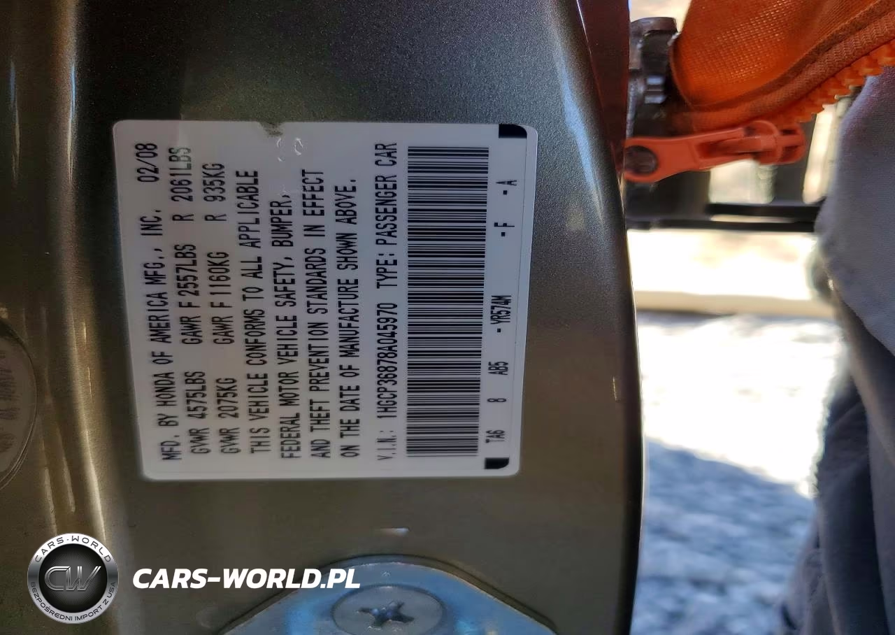 2008 Honda Accord Exl VIN:1HGCP36878A045970 - 13