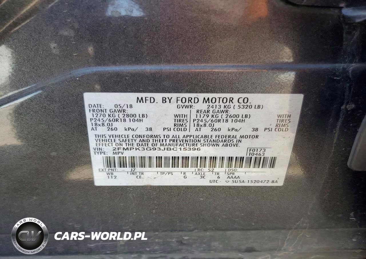 2018 Ford Edge Se VIN:2FMPK3G93JBC15396 - 13