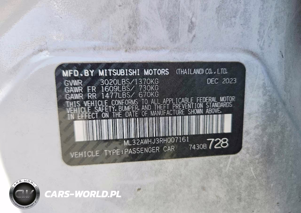 2024 Mitsubishi Mirage Se VIN:ML32AWHJ3RH007161 - 12