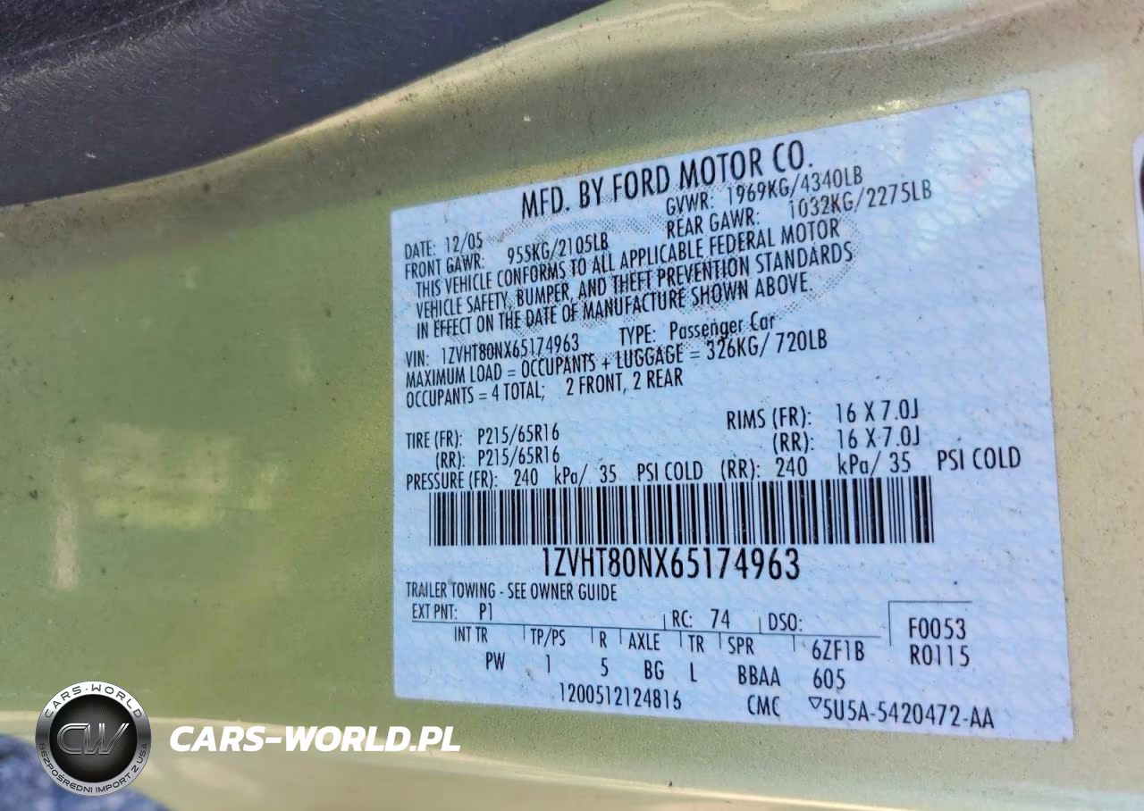 2006 Ford Mustang VIN:1ZVHT80NX65174963 - 12
