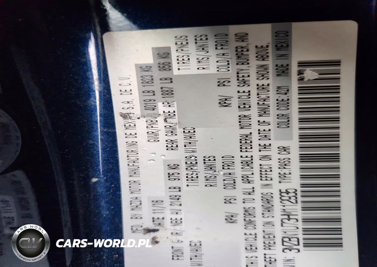 2017 Mazda 3 Sport VIN:3MZBN1U73HM112935 - 12