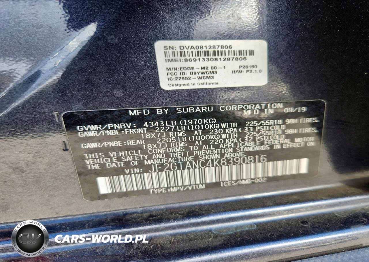 2019 Subaru Crosstrek Limited VIN:JF2GTANC4K8390816 - 13