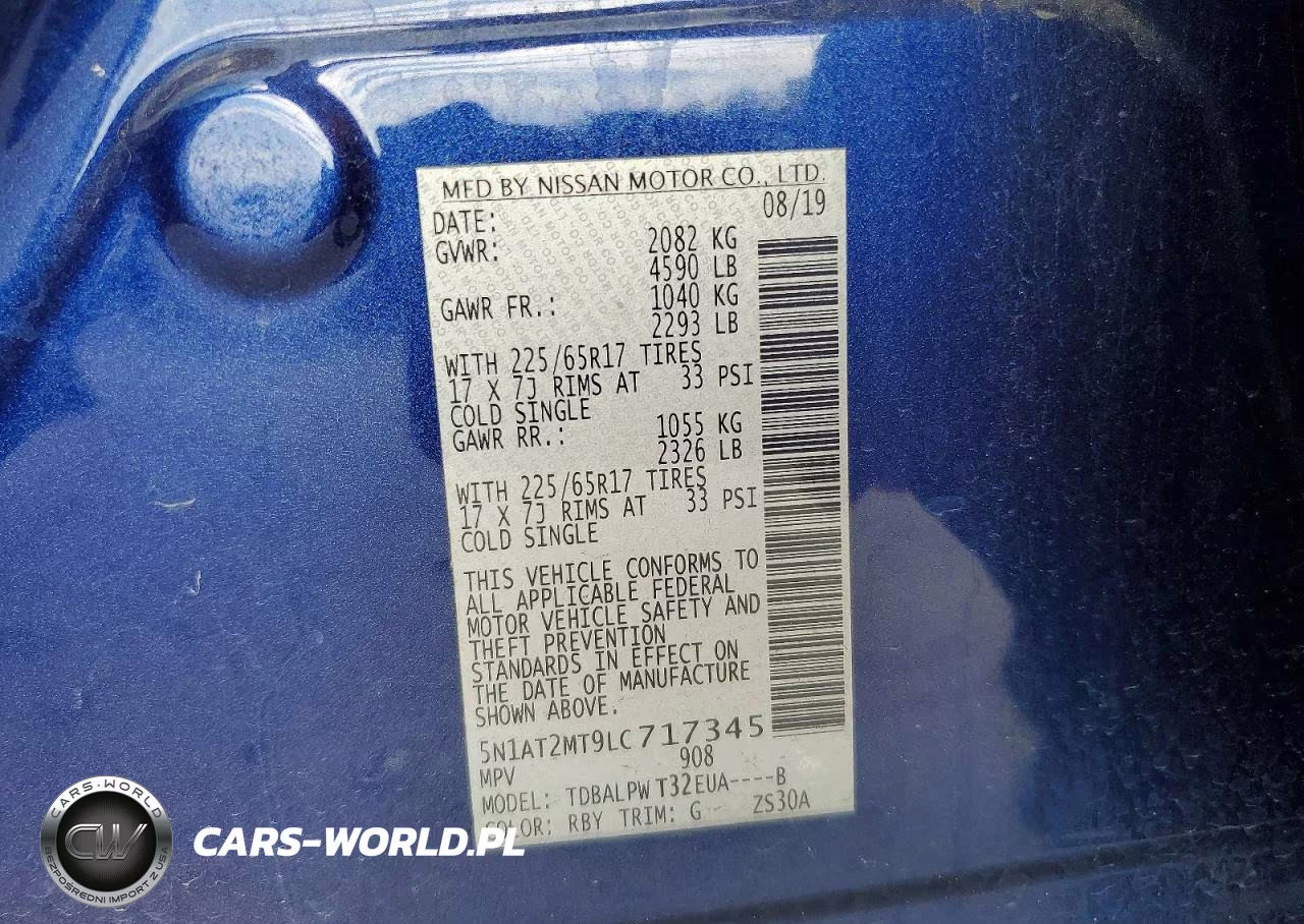 2020 Nissan Rogue S VIN:5N1AT2MT9LC717345 - 13