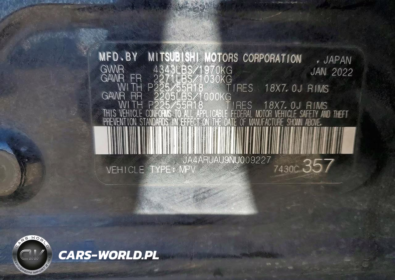 2022 Mitsubishi Outlander Sport Es VIN:JA4ARUAU9NU009227 - 13