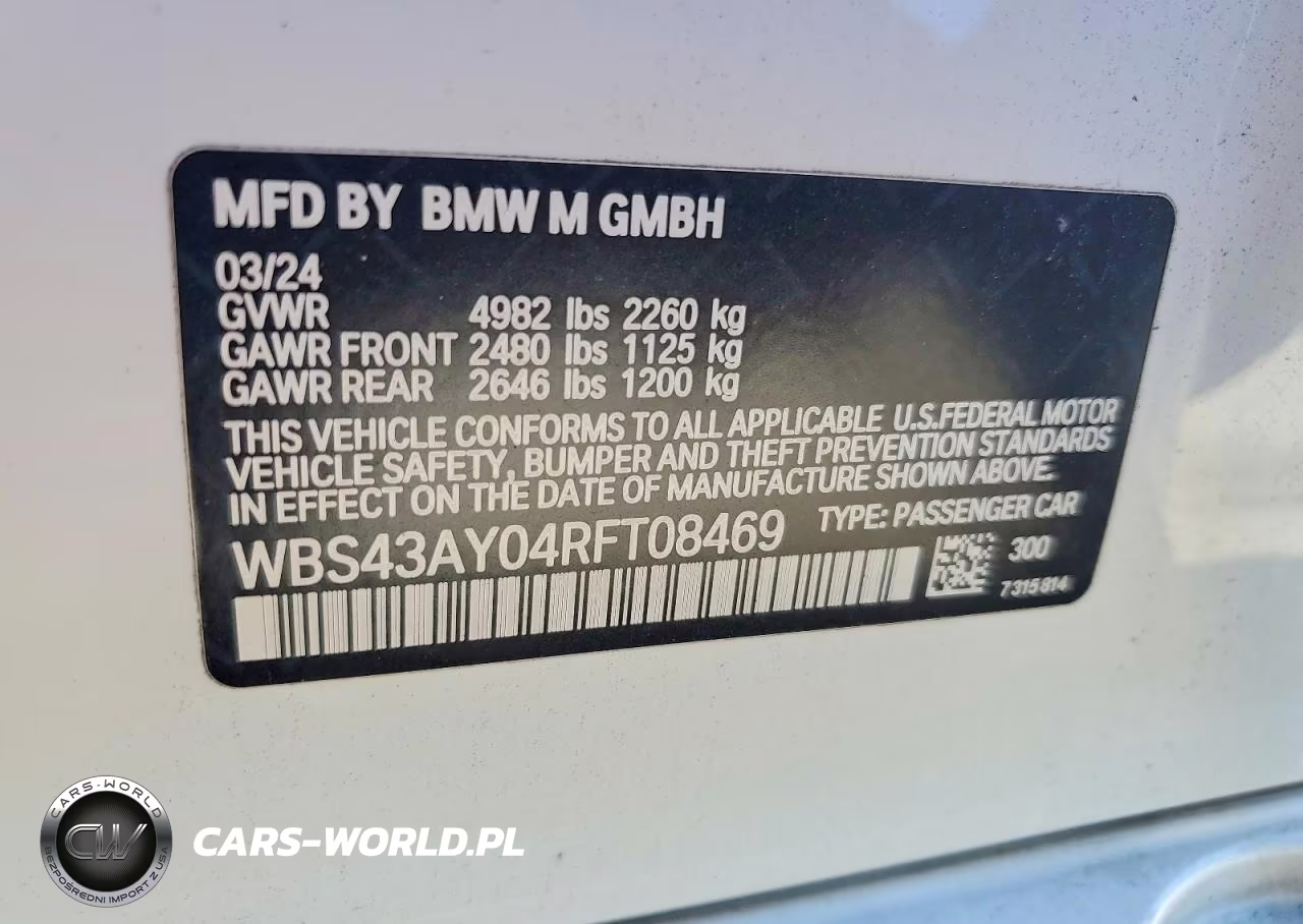 2024 BMW M3 Competition VIN:WBS43AY04RFT08469 - 13