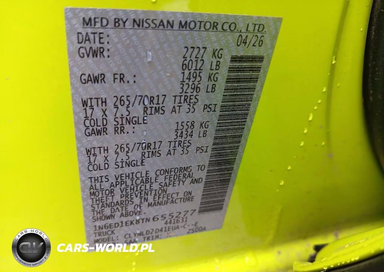 2026 Nissan Frontier Pro-4X VIN:1N6ED1EK8TN655277 - 13