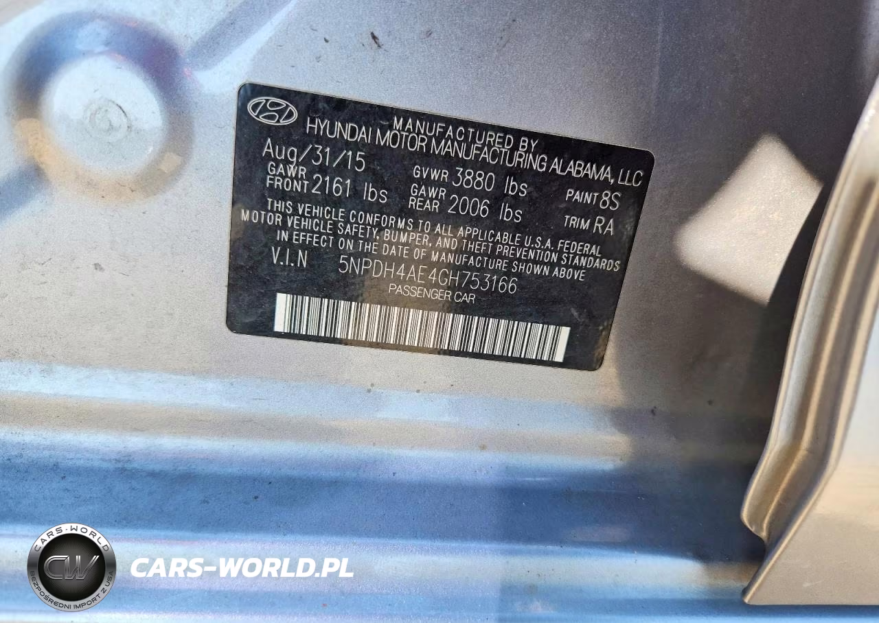 2016 Hyundai Elantra Se VIN:5NPDH4AE4GH753166 - 12