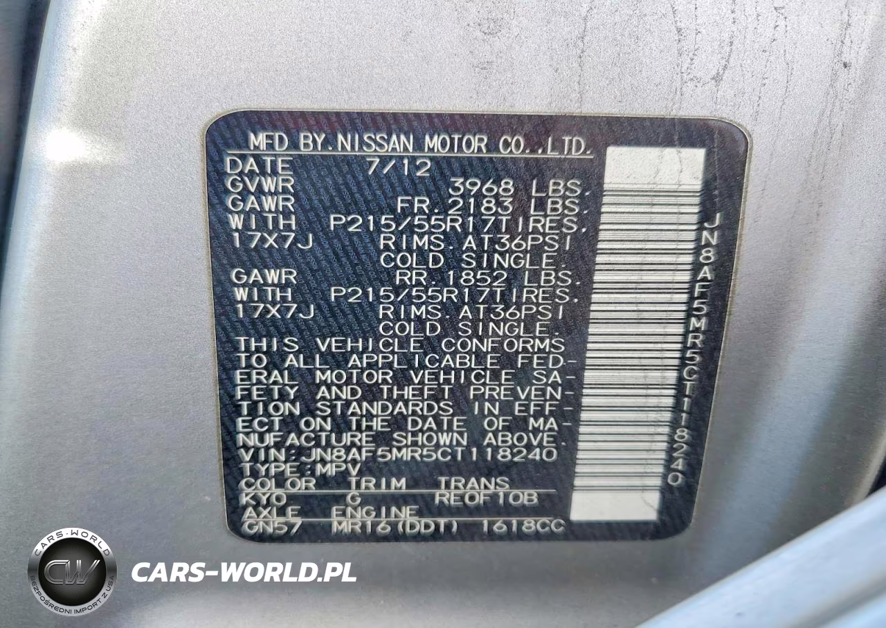 2012 Nissan Juke S VIN:JN8AF5MR5CT118240 - 12