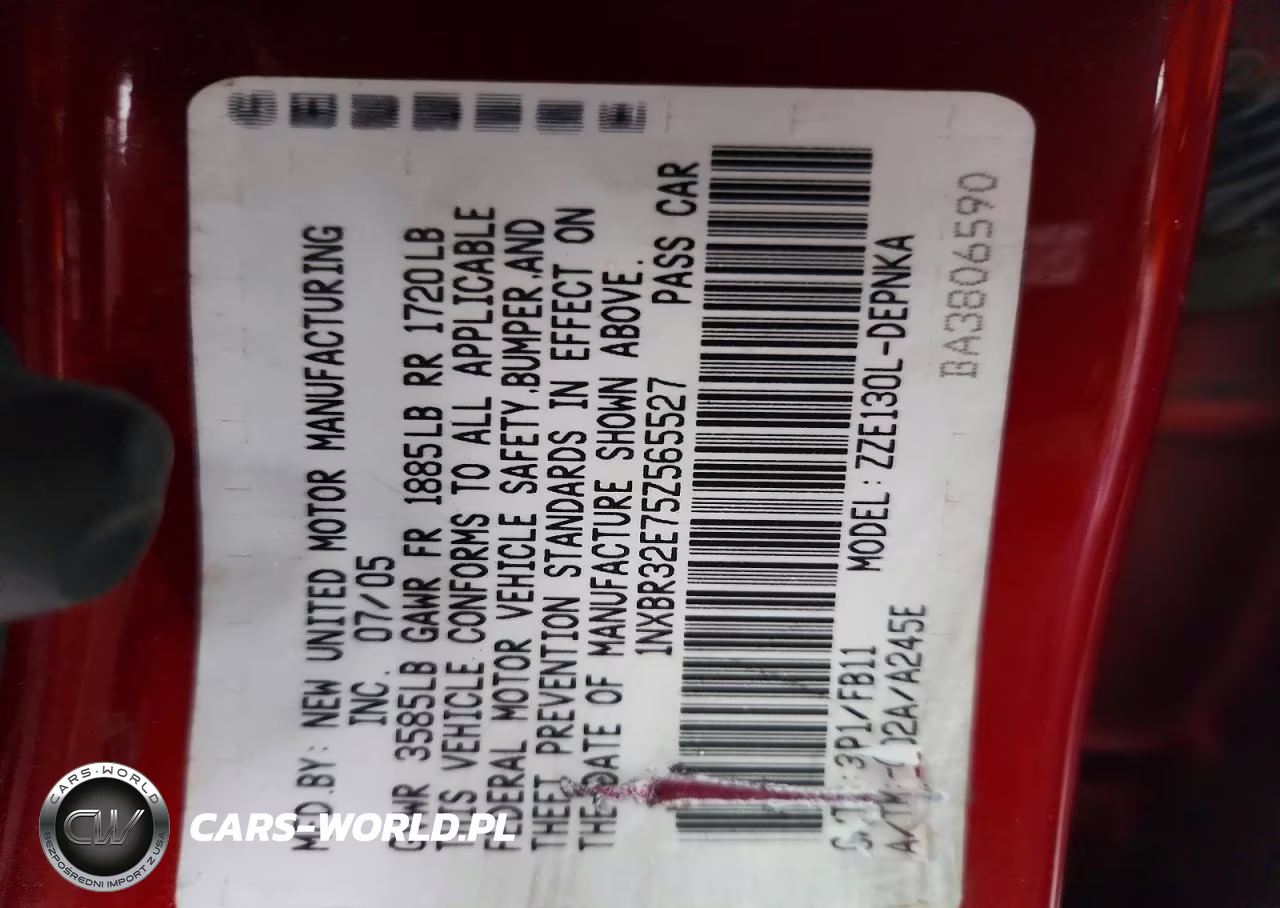 2005 Toyota Corolla Le VIN:1NXBR32E75Z565527 - 12