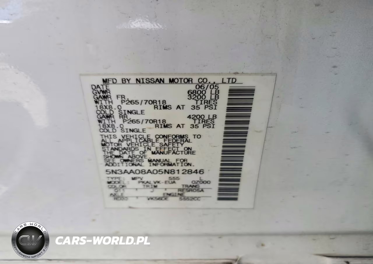2005 Infiniti Qx56 Base VIN:5N3AA08A05N812846 - 13
