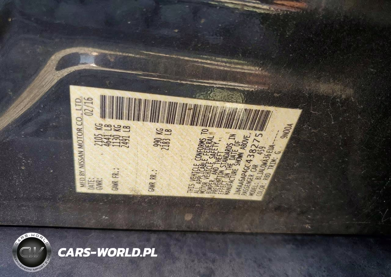 2016 Nissan Maxima 3.5 S VIN:1N4AA6AP4GC438275 - 13