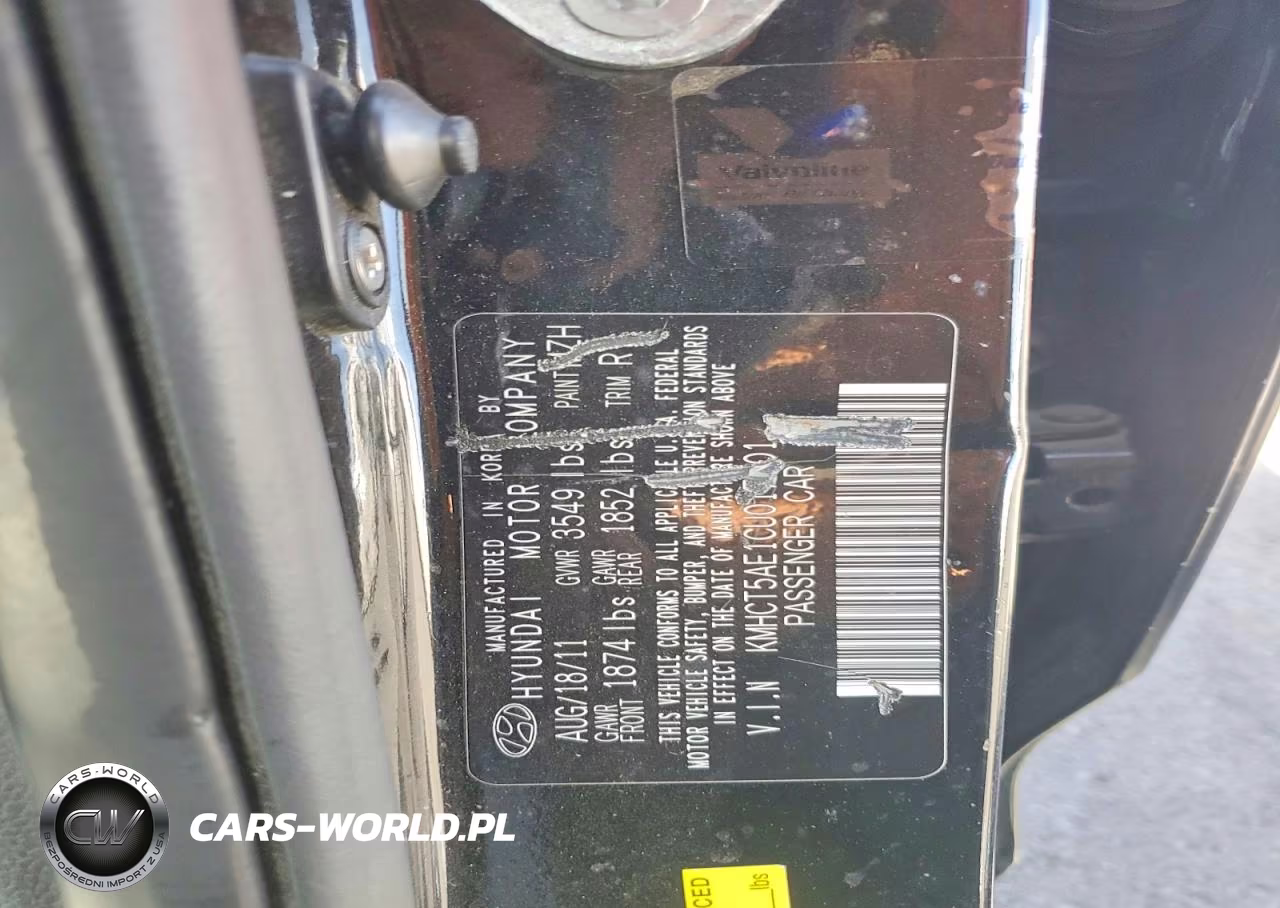 2012 Hyundai Accent Gs VIN:KMHCT5AE1CU017801 - 12